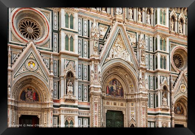 Facade of Cathedral of Santa Maria del Fiore, Florence Framed Print by Peter O'Reilly