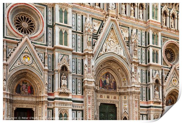 Facade of Cathedral of Santa Maria del Fiore, Florence Print by Peter O'Reilly