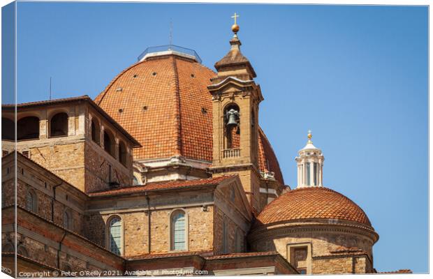 Roof of San Lorenzo Church, Florence Canvas Print by Peter O'Reilly
