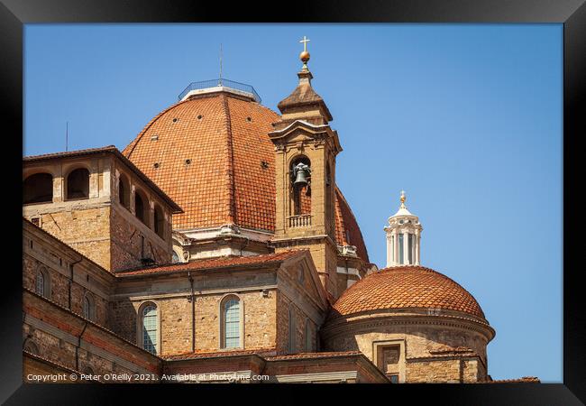 Roof of San Lorenzo Church, Florence Framed Print by Peter O'Reilly