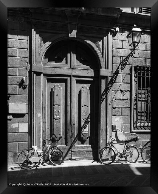 Doorway in Florence Framed Print by Peter O'Reilly
