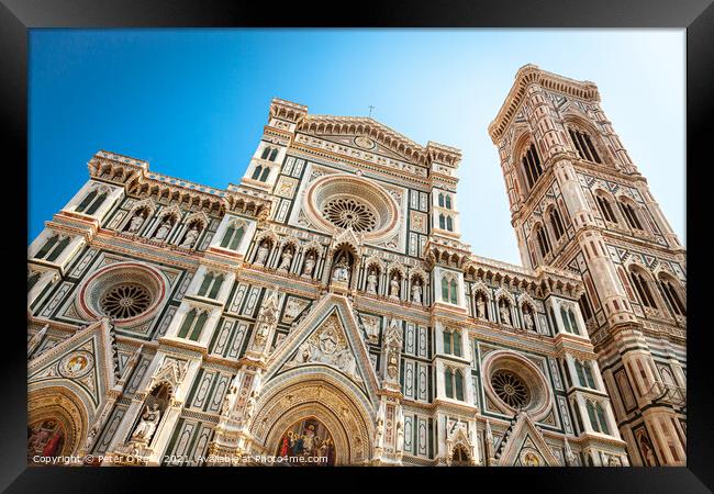 Cathedral of Santa Maria del Fiore and Campanile di Giotto, Flor Framed Print by Peter O'Reilly