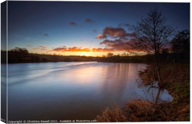 Sunrise at Ulley Country Park  Canvas Print by Christine Newell