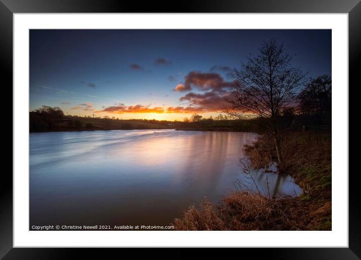 Sunrise at Ulley Country Park  Framed Mounted Print by Christine Newell