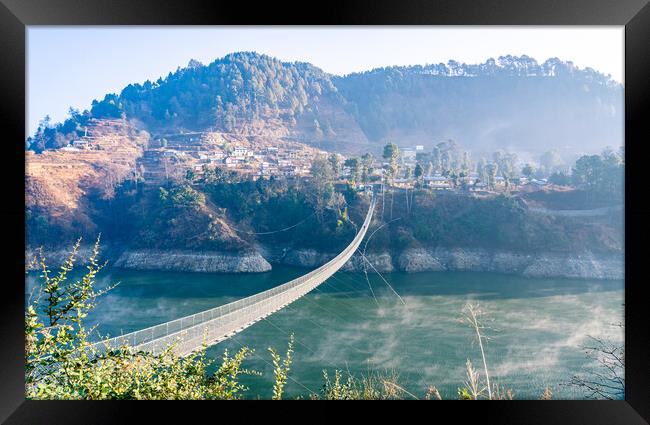 adventure suspension bridge  Framed Print by Ambir Tolang