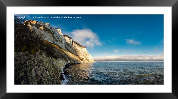 White cliffs on the island Moen in Denmark Framed Mounted Print by Frank Bach