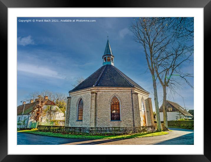 Church on small island Nyord in the archipelago southern Denmark Framed Mounted Print by Frank Bach