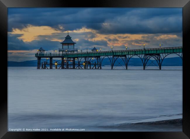 Clevedon Pier Milky Effect Framed Print by Rory Hailes
