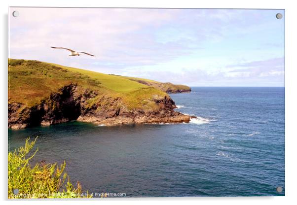 Cornish coastline. Acrylic by john hill