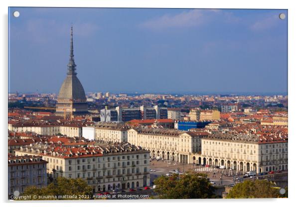 panoramic view of Turin, Piedmont, Italy Acrylic by susanna mattioda