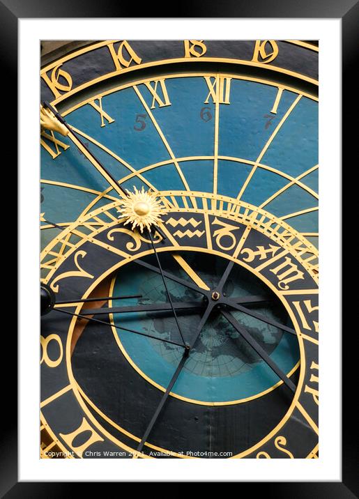 Astronomical clock Old Town Square Prague  Framed Mounted Print by Chris Warren