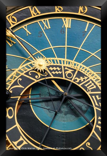 Astronomical clock Old Town Square Prague  Framed Print by Chris Warren