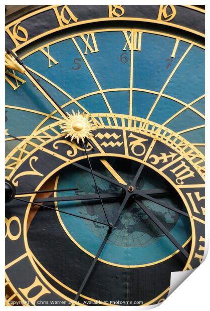 Astronomical clock Old Town Square Prague  Print by Chris Warren