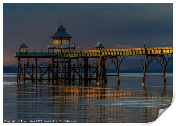Clevedon Pier with reflection. Print by Rory Hailes