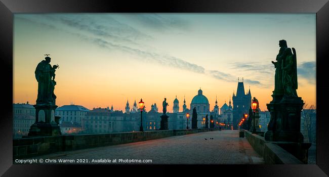 Charles Bridge Prague Czech Republic at dawn Framed Print by Chris Warren
