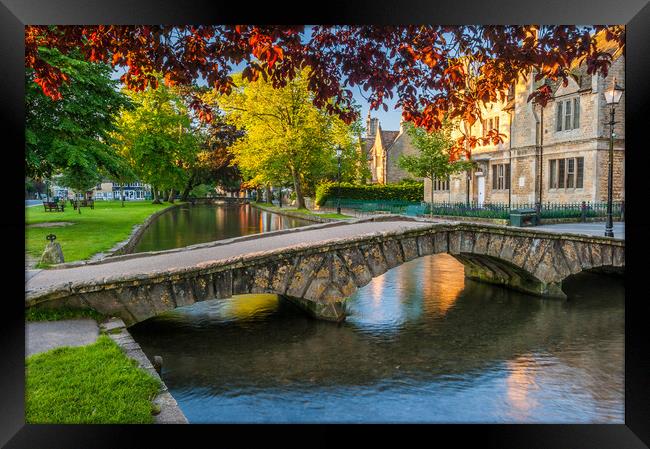 Bourton-on-the-Water Cotswolds Footbridge Framed Print by David Ross