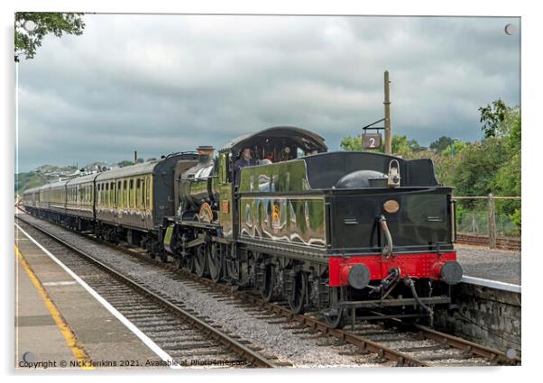 Paignton Dartmouth Railway Goodrington in Devon  Acrylic by Nick Jenkins