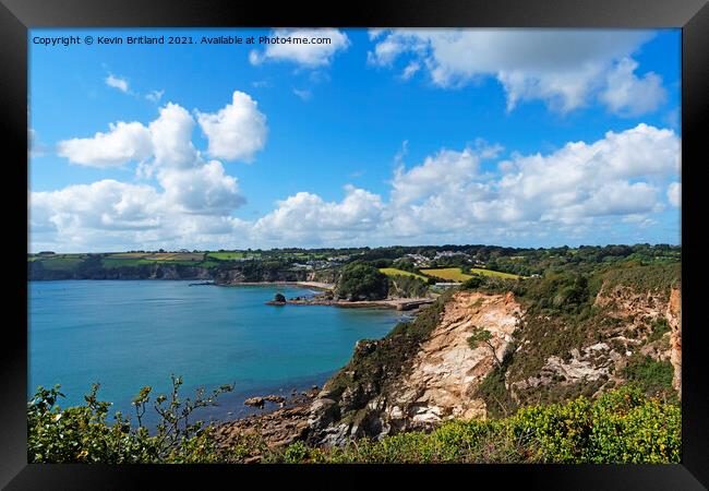 coastal landscape cornwall Framed Print by Kevin Britland