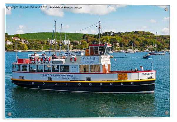 falmouth river cruise ship Acrylic by Kevin Britland