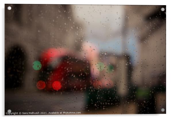 Abstract red bus Acrylic by Sara Melhuish