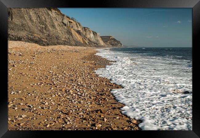 Charmouth East Beach on the Dorset Coast  Framed Print by Nick Jenkins