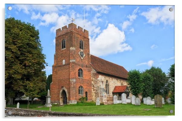 St.Thomas Church, Bradwell-juxta-Mare, Bradwell, Essex, UK. Acrylic by Peter Bolton