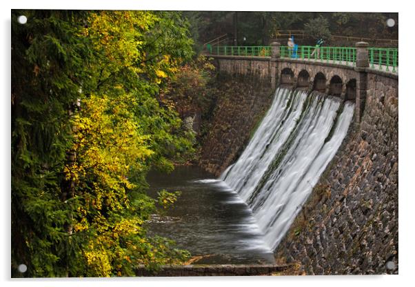 Dam on Lomnica River in Karpacz Acrylic by Artur Bogacki