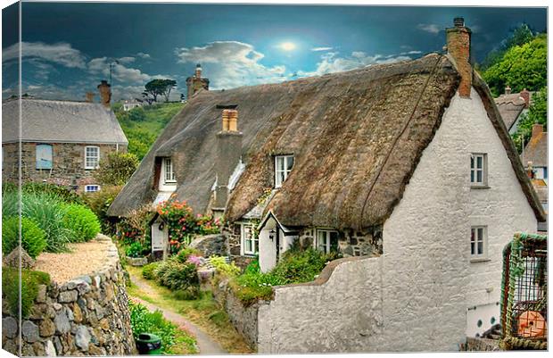 Thatched Cottage . Canvas Print by Irene Burdell