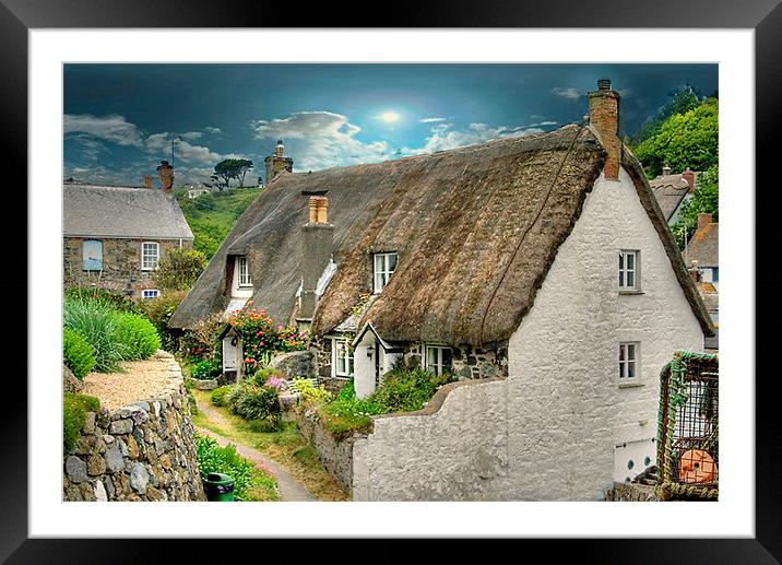 Thatched Cottage . Framed Mounted Print by Irene Burdell
