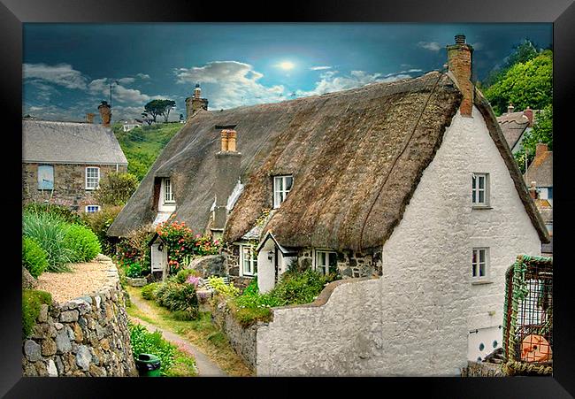 Thatched Cottage . Framed Print by Irene Burdell