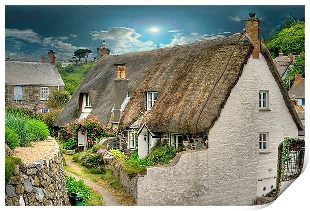 Thatched Cottage . Print by Irene Burdell