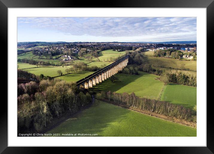 Crimple Valley Viaduct, Harrogate. Framed Mounted Print by Chris North