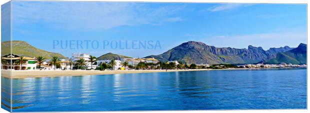 PUERTO POLLENSA PANORAMA Canvas Print by LG Wall Art