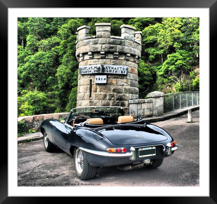 E Type Jaguar Thomas Telford Bridge Scotland  Framed Mounted Print by OBT imaging