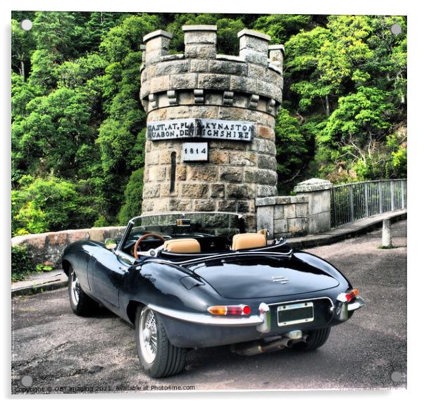E Type Jaguar Thomas Telford Bridge Scotland  Acrylic by OBT imaging