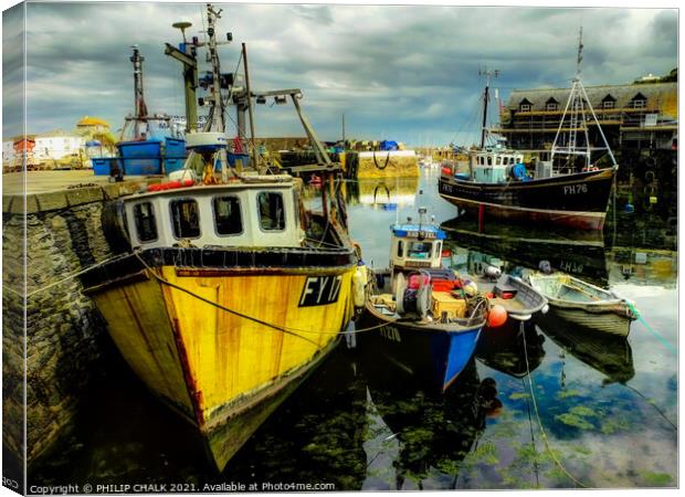 Mevagissey fishing community in Cornwall 81  Canvas Print by PHILIP CHALK