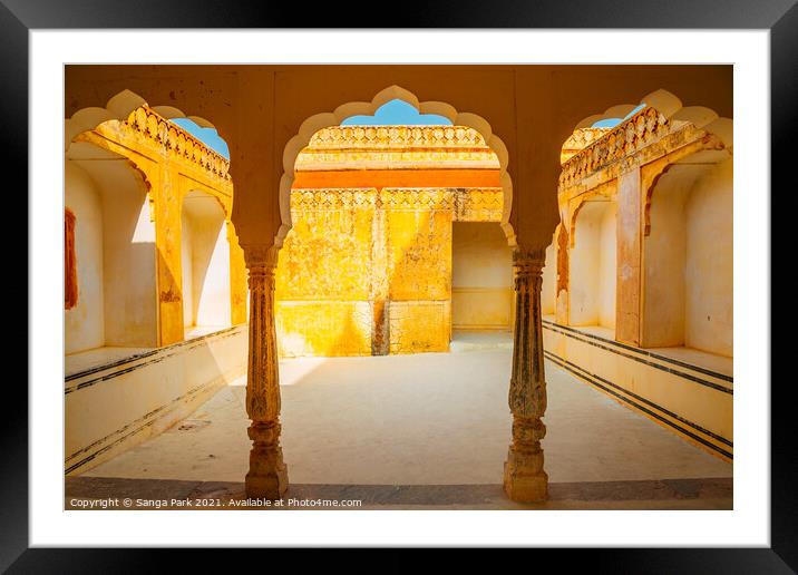 Amber Palace in Jaipur Framed Mounted Print by Sanga Park