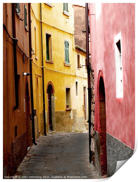 Tuscany alley  Print by John Hemming