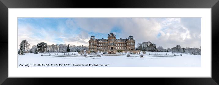 Winter at The Bowes Museum Framed Mounted Print by AMANDA AINSLEY