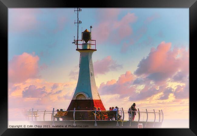 Ogden Point lighthouse Framed Print by Colin Chipp