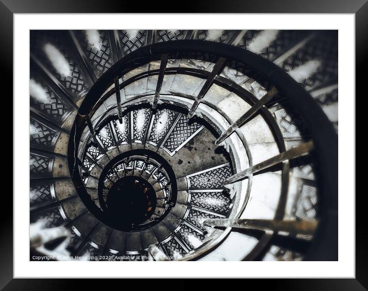 Stair Swirl - Arc de Triomphe  Framed Mounted Print by John Hemming