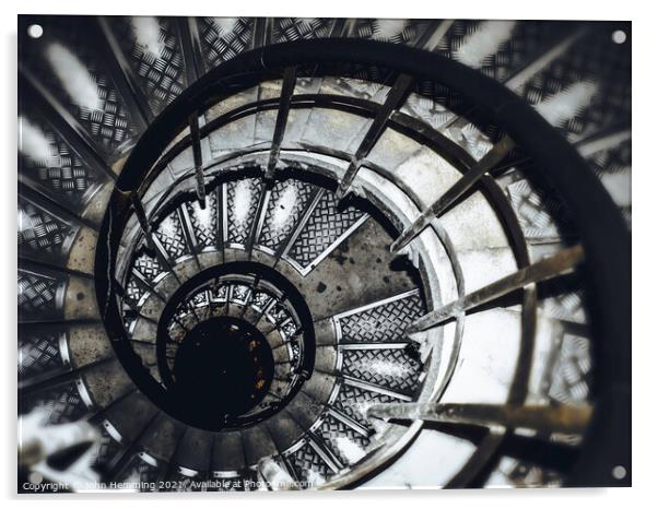 Stair Swirl - Arc de Triomphe  Acrylic by John Hemming