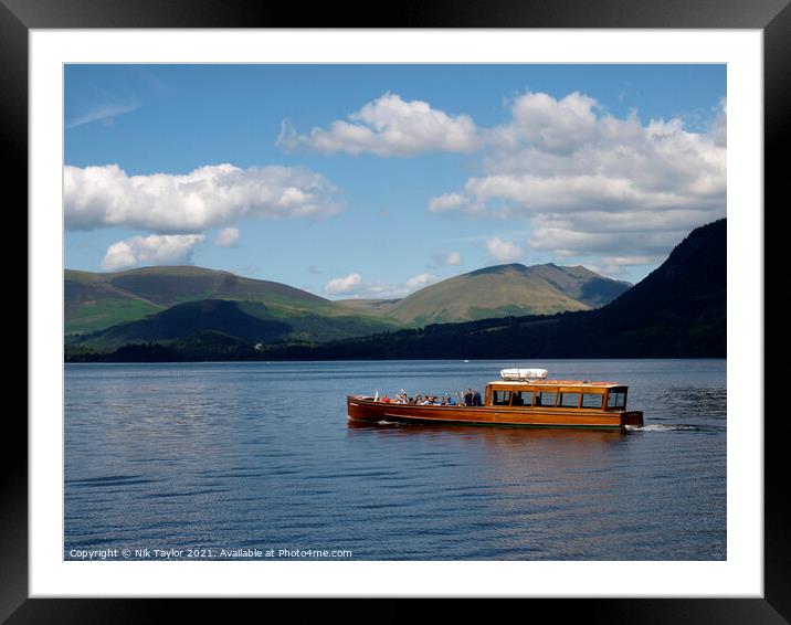 Derwentwater launch Framed Mounted Print by Nik Taylor