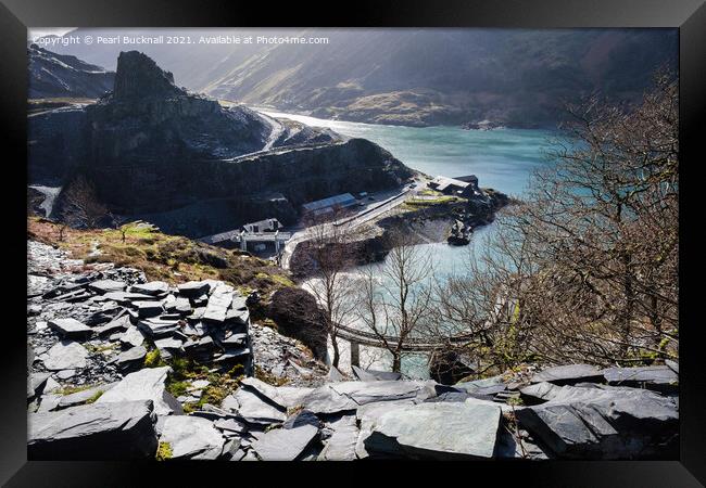 Dinorwig Slate Quarry and Power Station Llanberis Framed Print by Pearl Bucknall