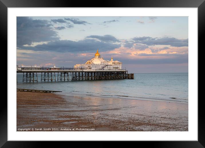 Eastbourne pier Sunset Framed Mounted Print by Sarah Smith