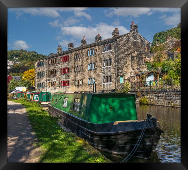 The Rochdale Canal at Hebden Bridge  Framed Print by Tony Keogh