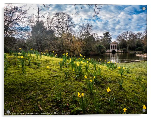 Birkenhead Park in Spring. Acrylic by Ron Thomas