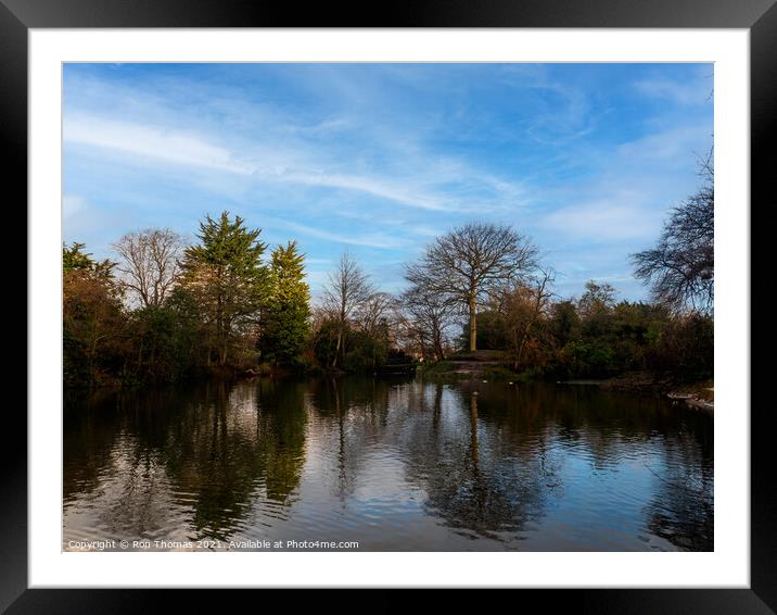 A Lake in Birkenhead Park Framed Mounted Print by Ron Thomas