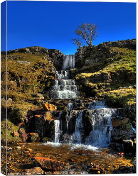 Cray falls in the Yorkshire dales 82  Canvas Print by PHILIP CHALK
