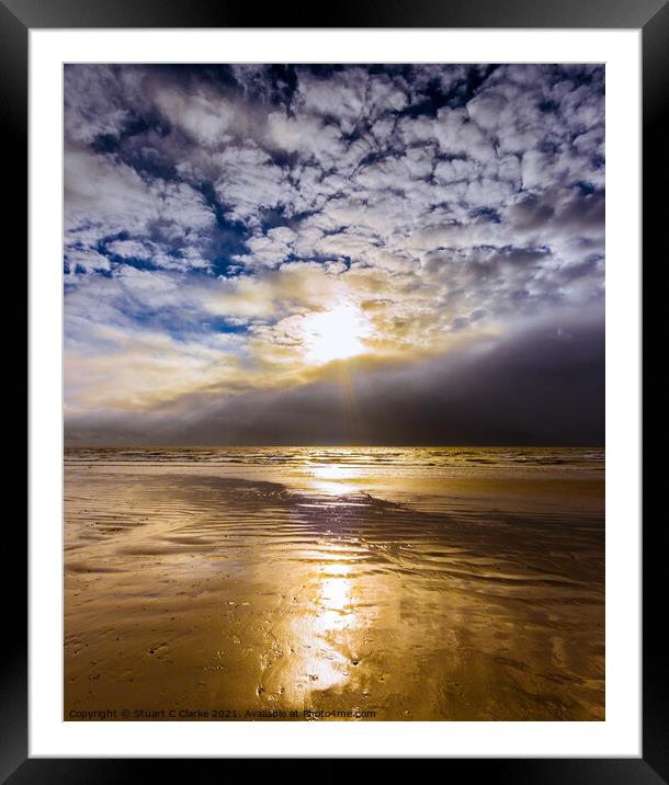 Reflections in the sand Framed Mounted Print by Stuart C Clarke